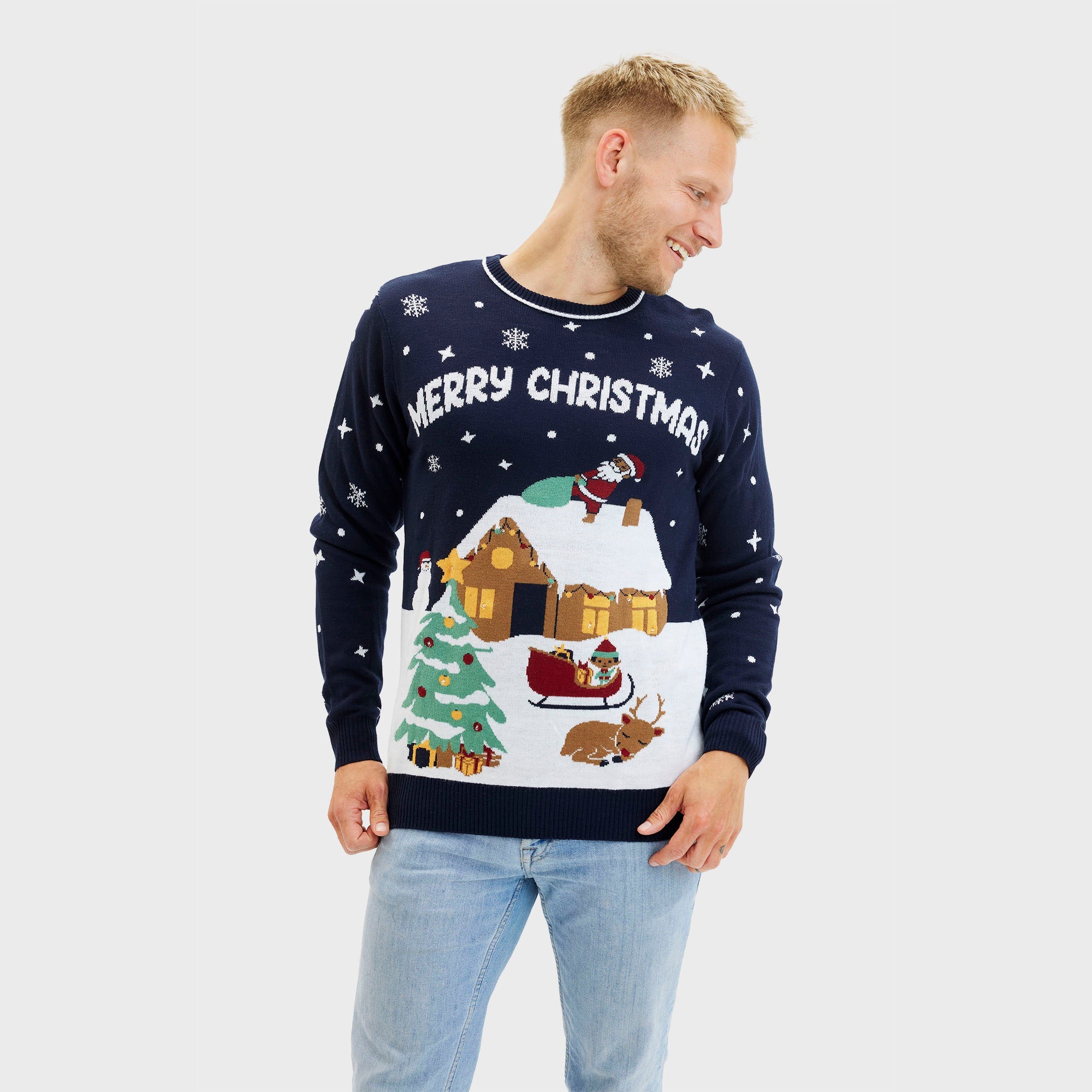 Der idyllische Weihnachtspullover - Herren